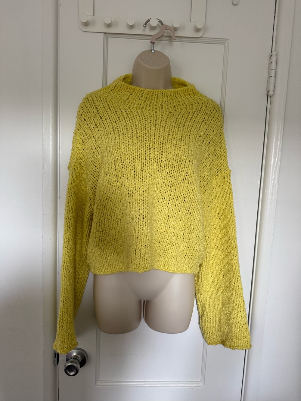 Anthropologie Bright Yellow Chunky Turtleneck Sweater